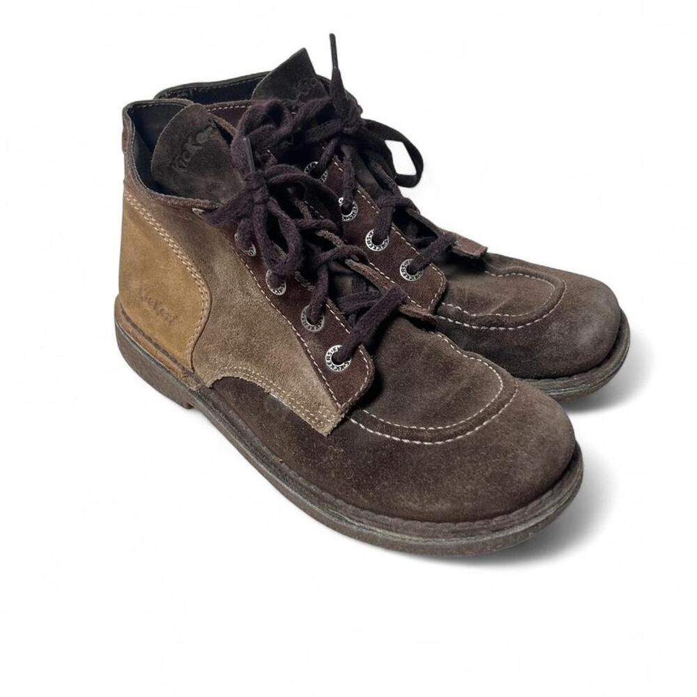 Kickers Vintage 90s UK made Multicolor Suede Leather Lace Up Boot EU 40 US 7